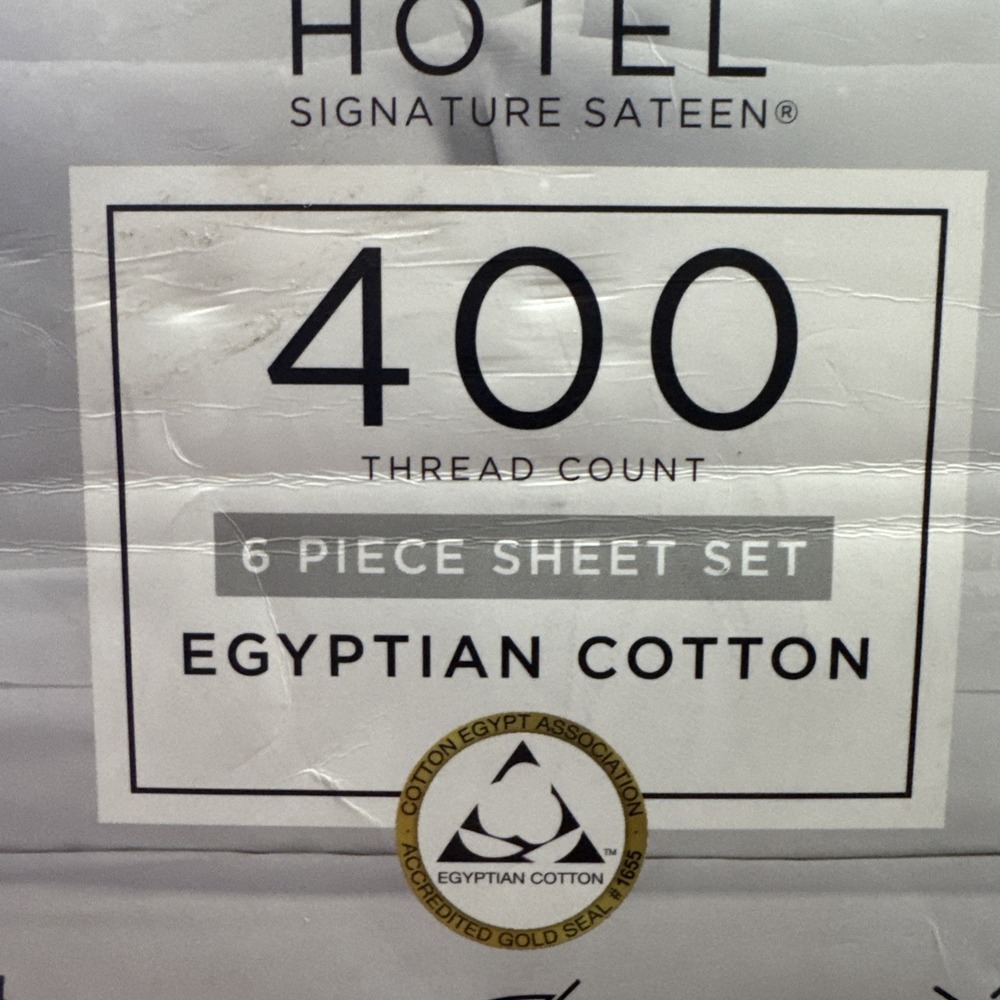 Hotel Signature 400 Thread Count Cotton 6-Piece Sheet Set Queen White New